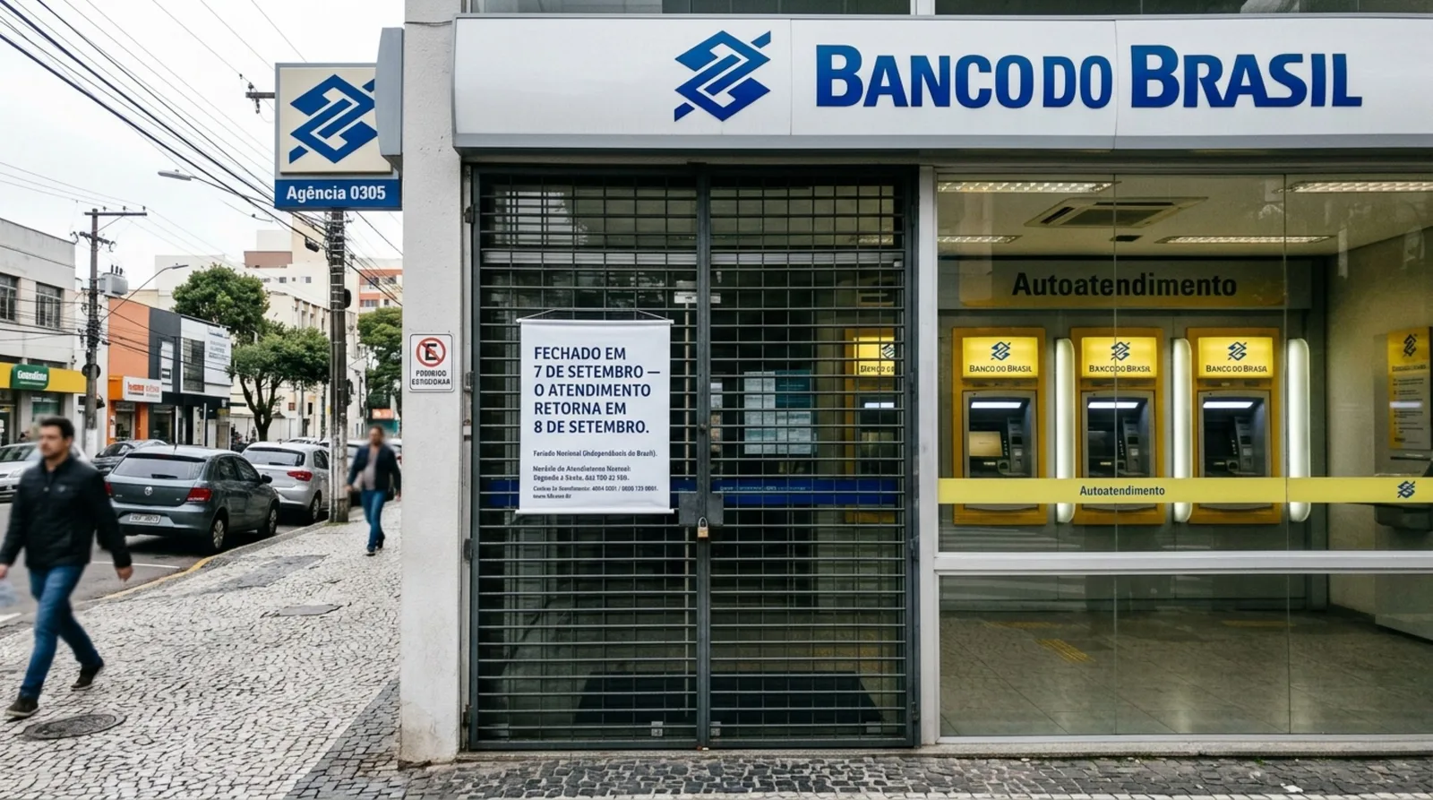 Agências bancárias fecham em 7 de setembro; atendimento volta na terça