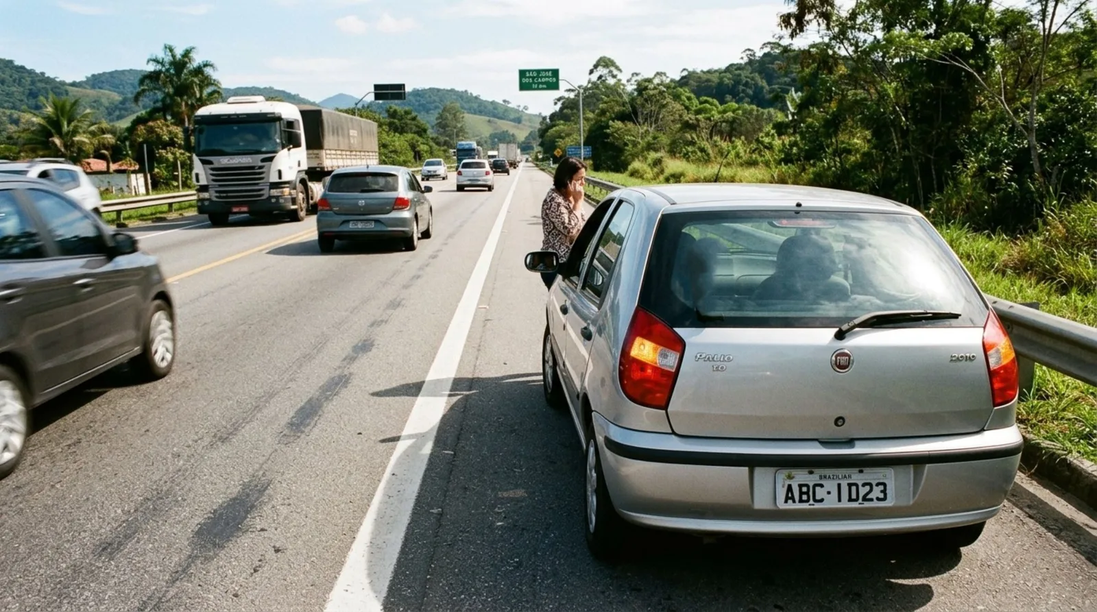 Acostamento não pode ser usado para atender ligação sem situação de emergência