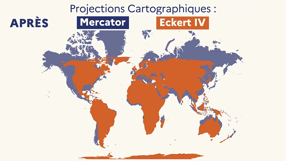 Diplomacia francesa adota Eckert IV e reduz uso de Mercator