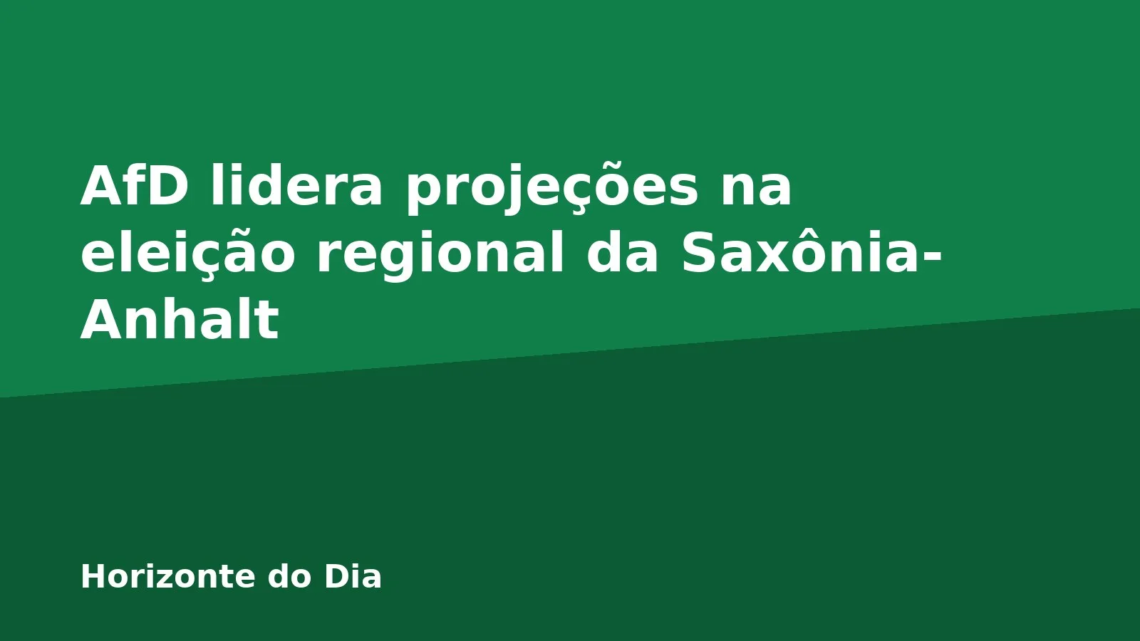 AfD lidera projeções na eleição regional da Saxônia-Anhalt