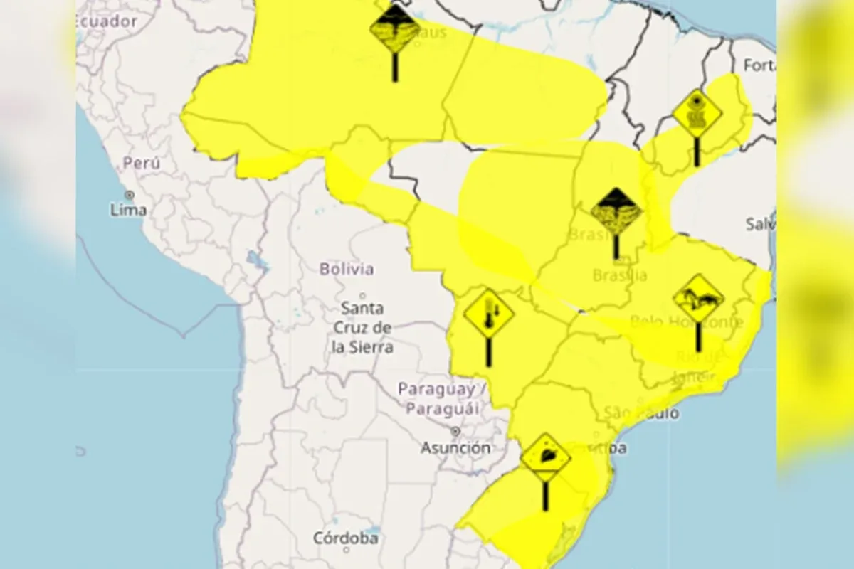 Inmet prevê chuvas intensas, ventos e baixa umidade em várias regiões