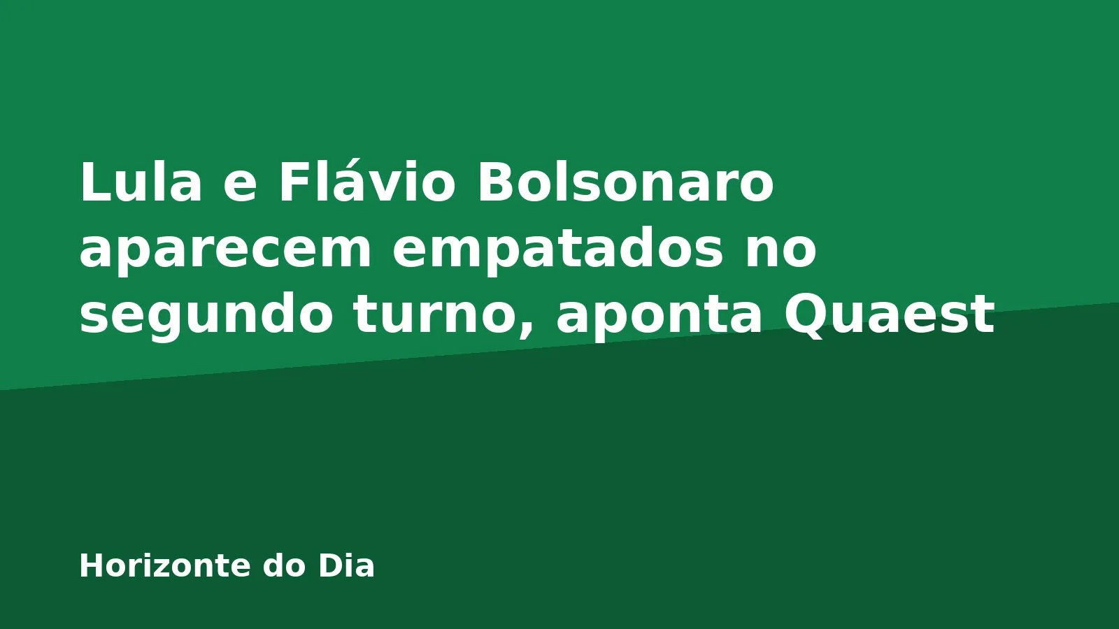 Lula e Flávio Bolsonaro aparecem empatados no segundo turno, aponta Quaest
