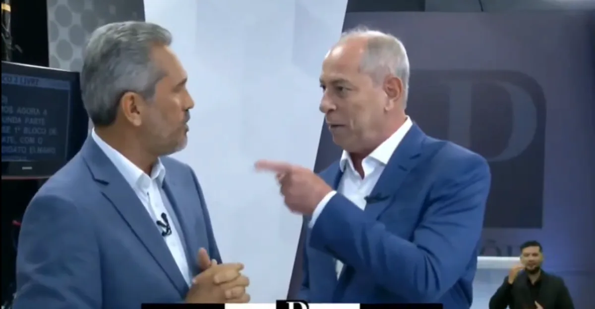Ciro Gomes e Elmano de Freitas discutem durante debate no Ceará