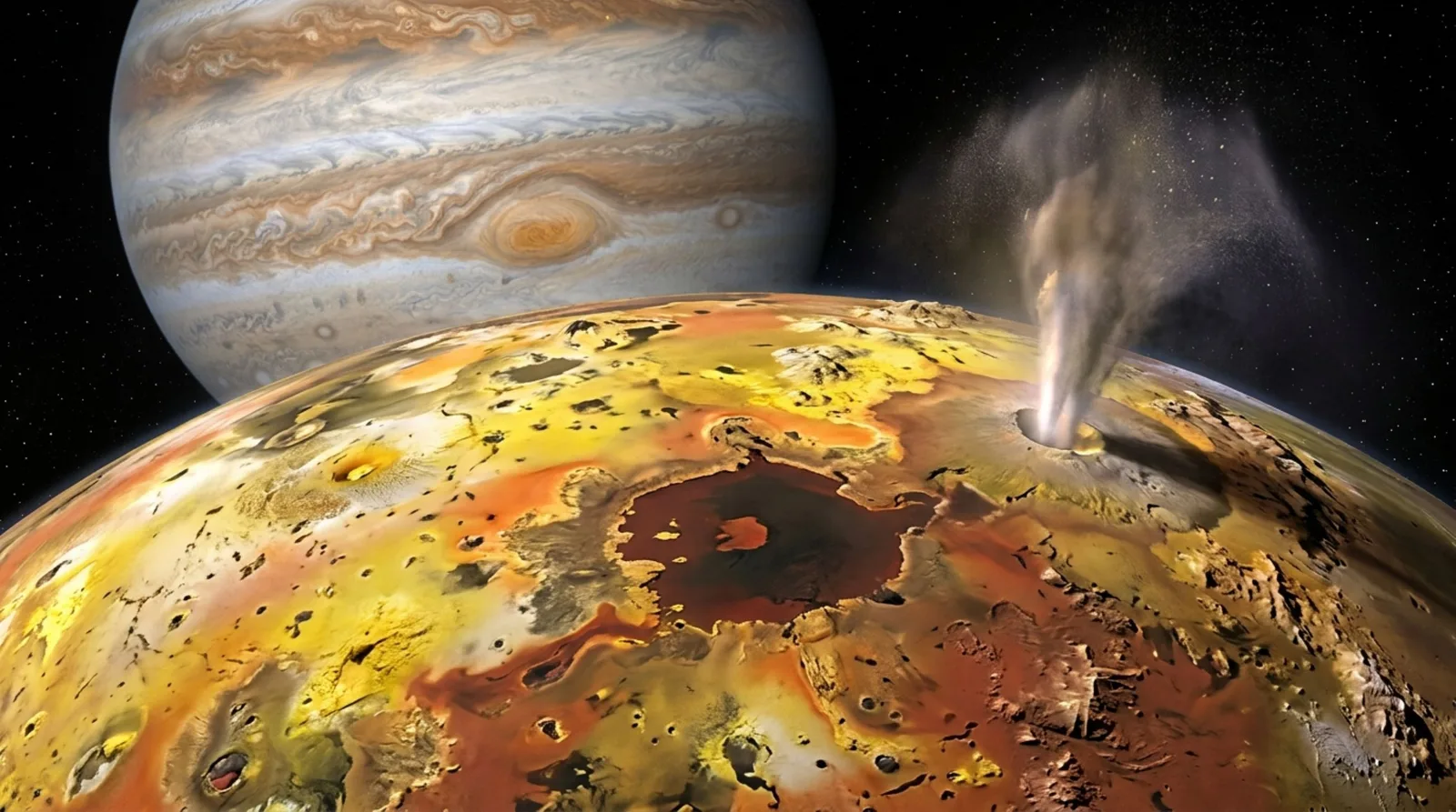 Io revela uma superfície renovada por vulcões e forças gravitacionais
