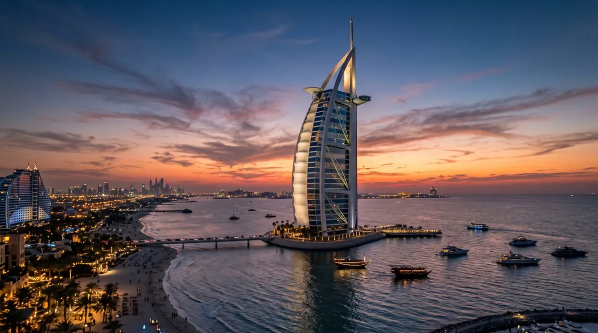 Burj Al Arab combina ilha artificial, arquitetura em vela e serviços de luxo em Dubai