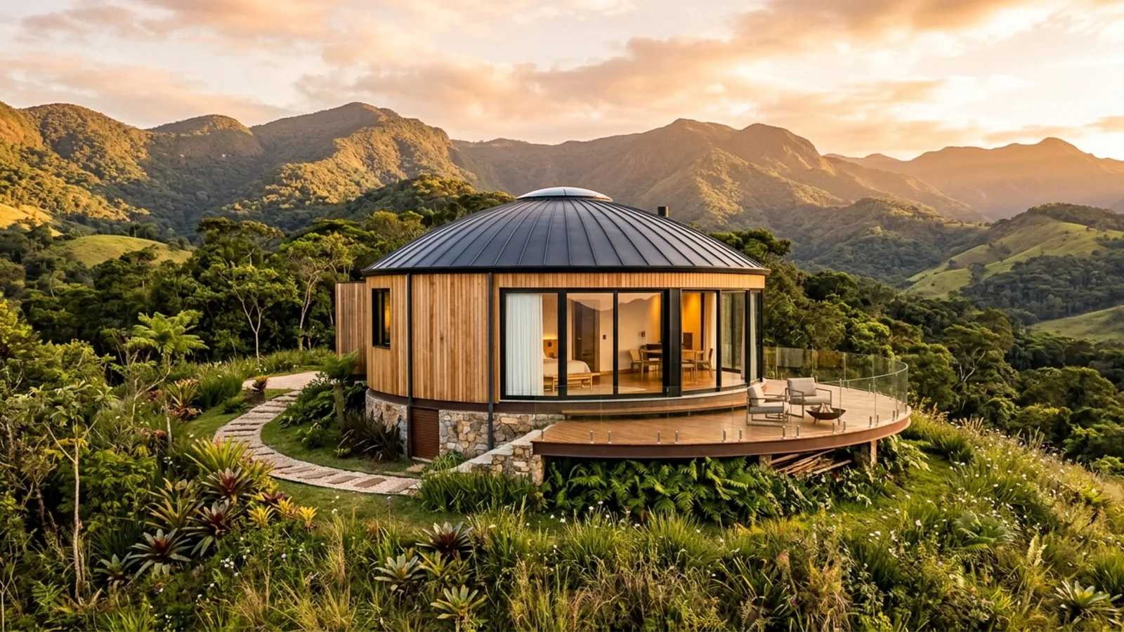 Construção modular permite montar casa circular em poucos dias