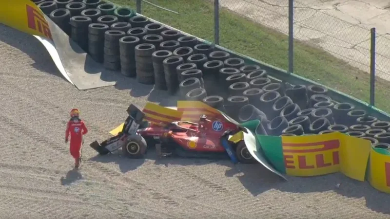 Leclerc abandona GP da Itália após acidente na curva final de Monza