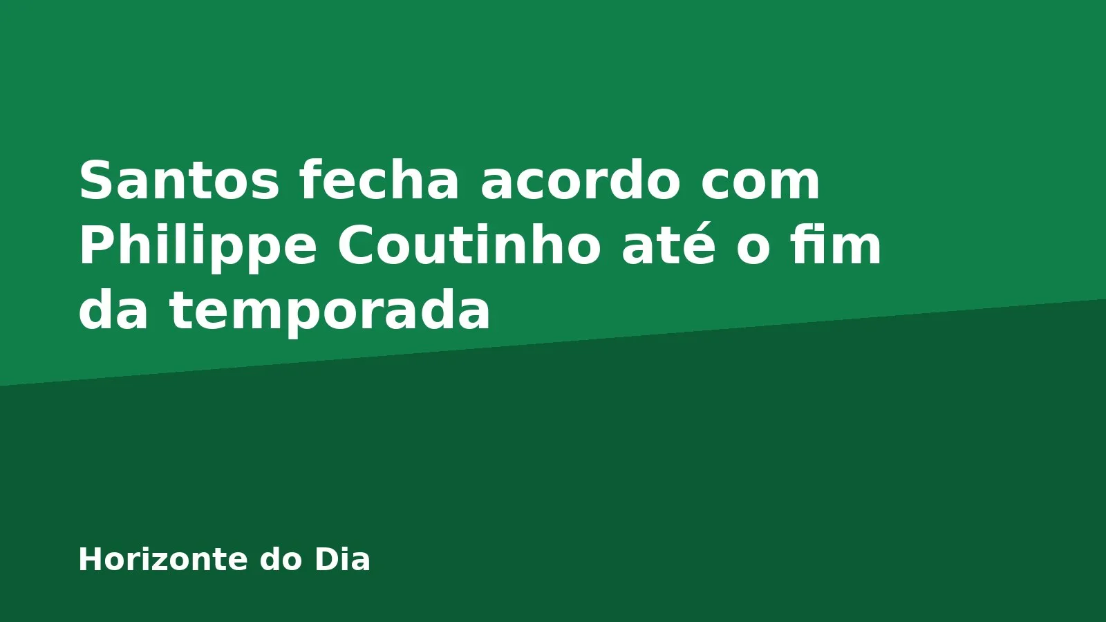Santos fecha acordo com Philippe Coutinho até o fim da temporada