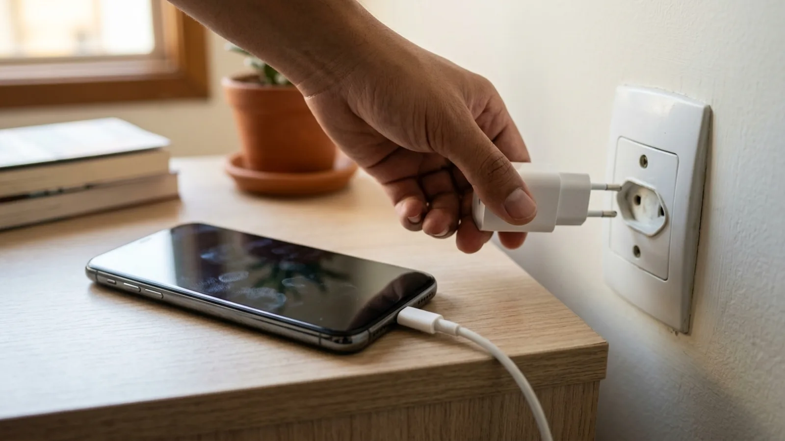 Apple orienta conectar o iPhone ao carregador antes de ligar na tomada